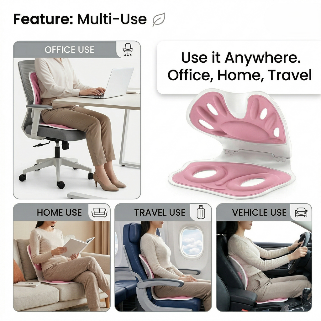 Kovelli Ergonomic Seat Cushion For Posture Support While Sitting | Temsk