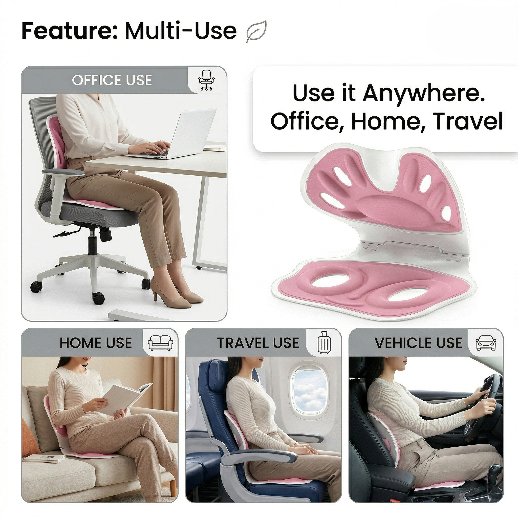Kovelli Ergonomic Seat Cushion For Posture Support While Sitting | Temsk