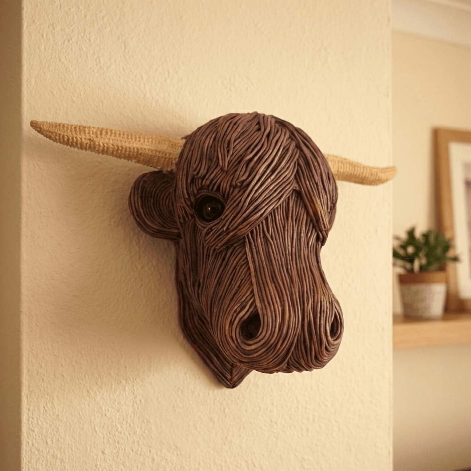 PastureCraft Elegant Cow Wall Sculpture In Country House Style | Temsk