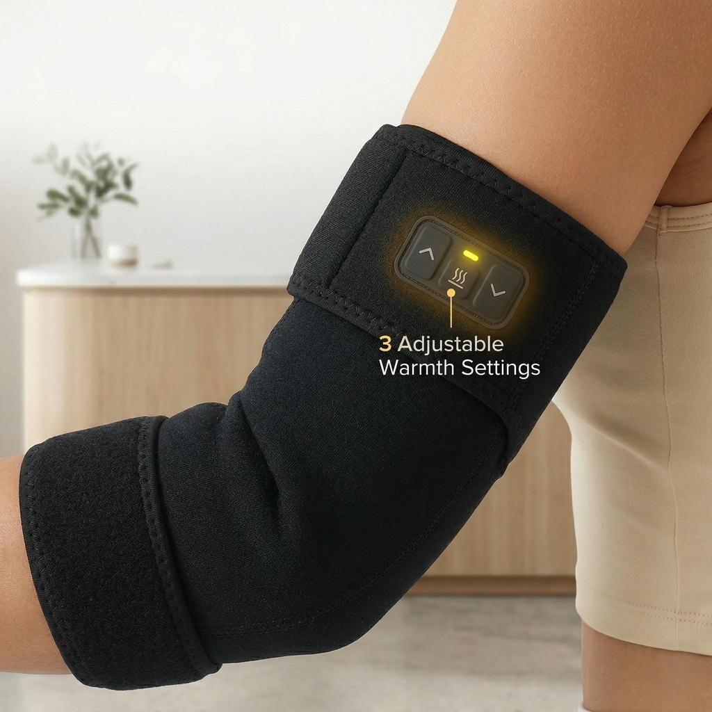 Elbow Sleeve With Heated Compression And Adjustable Warmth And Massage Modes | Temsk