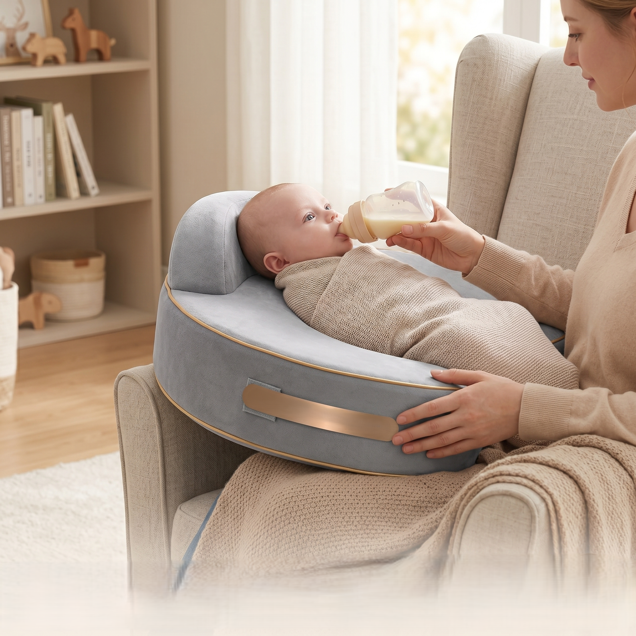 Pohodlná opora s ergonomickým polštářem pro krmení | Temsk