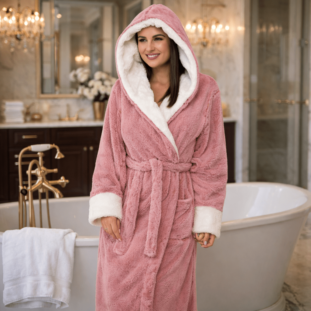 CozyNest Teddy Jacket For Women With Hood And Belt | Temsk