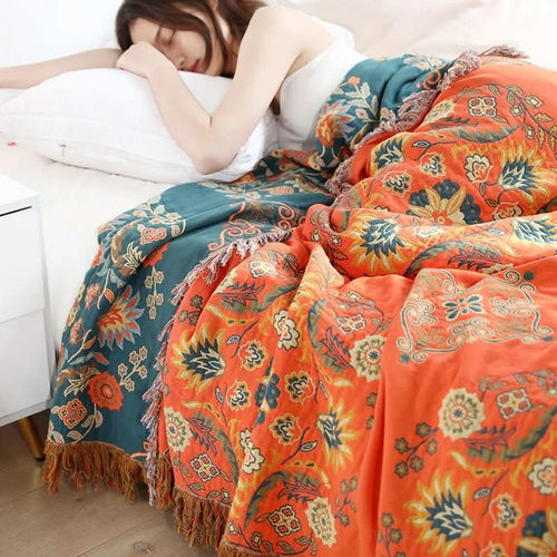 Boho Cotton Blanket Cover By NordicNest For Cozy Living Spaces Temsk