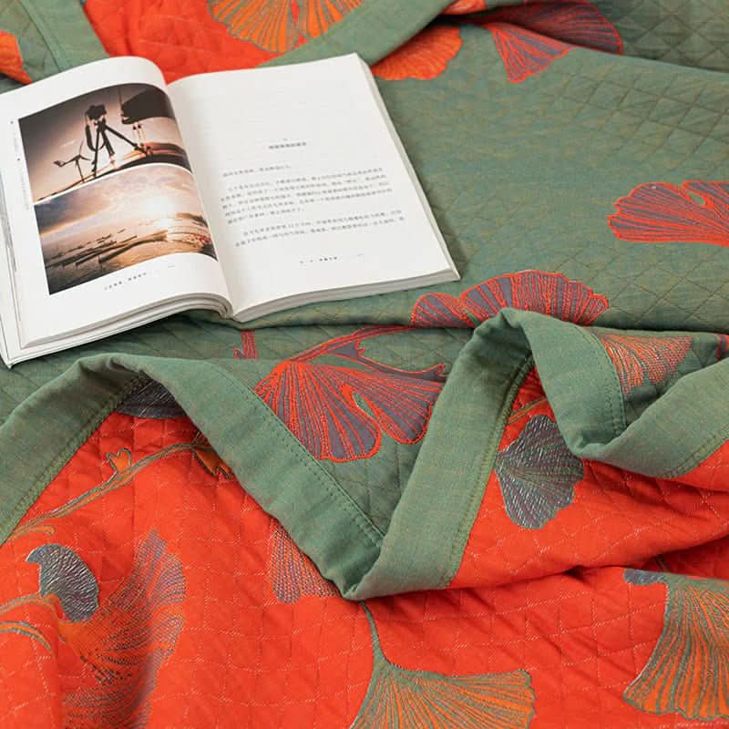 Verdant Leaf Cotton Bedding Set With Botanical Pattern | Temsk