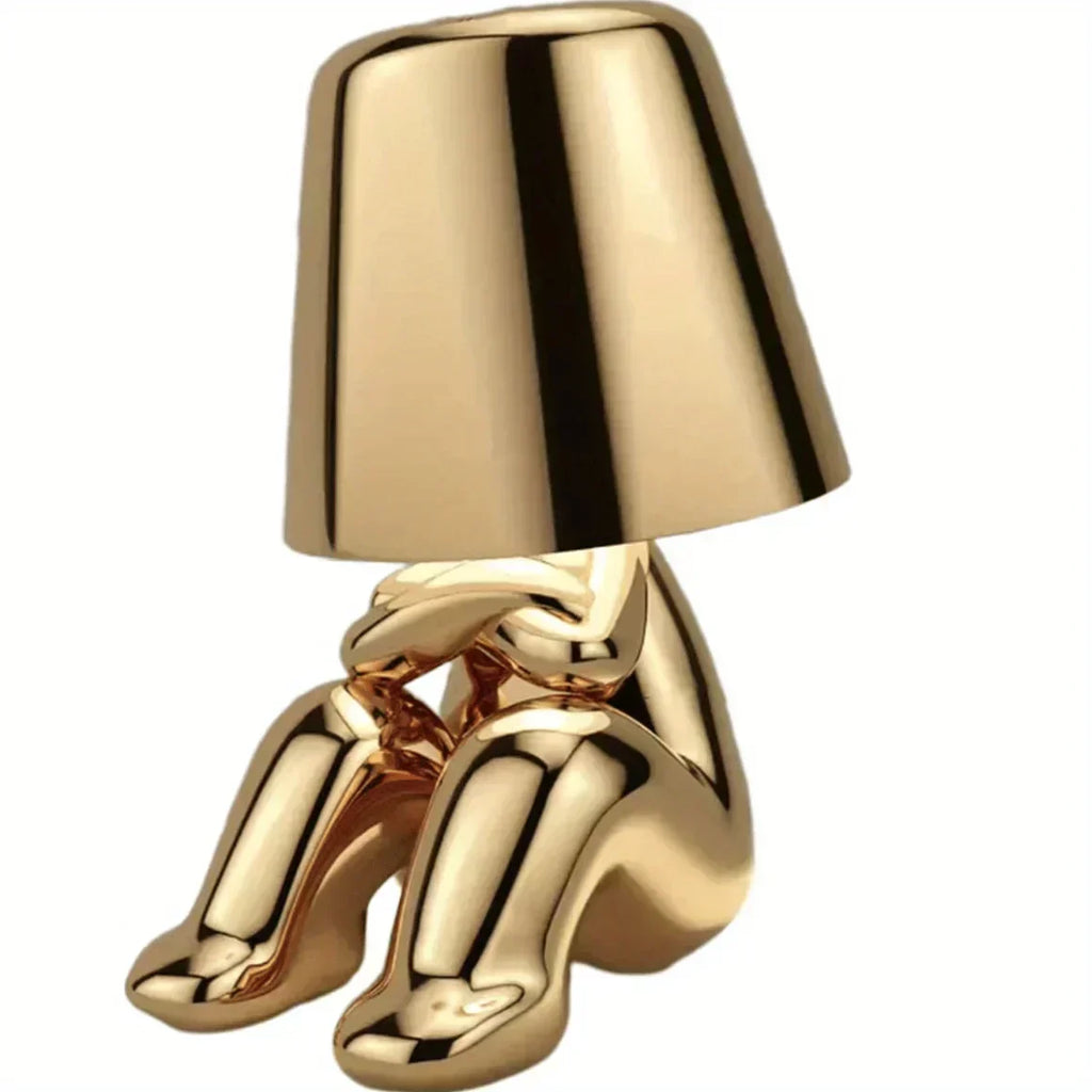 Zlatá sochařská stolní lampa Aurora pro domov a kancelář | Temsk