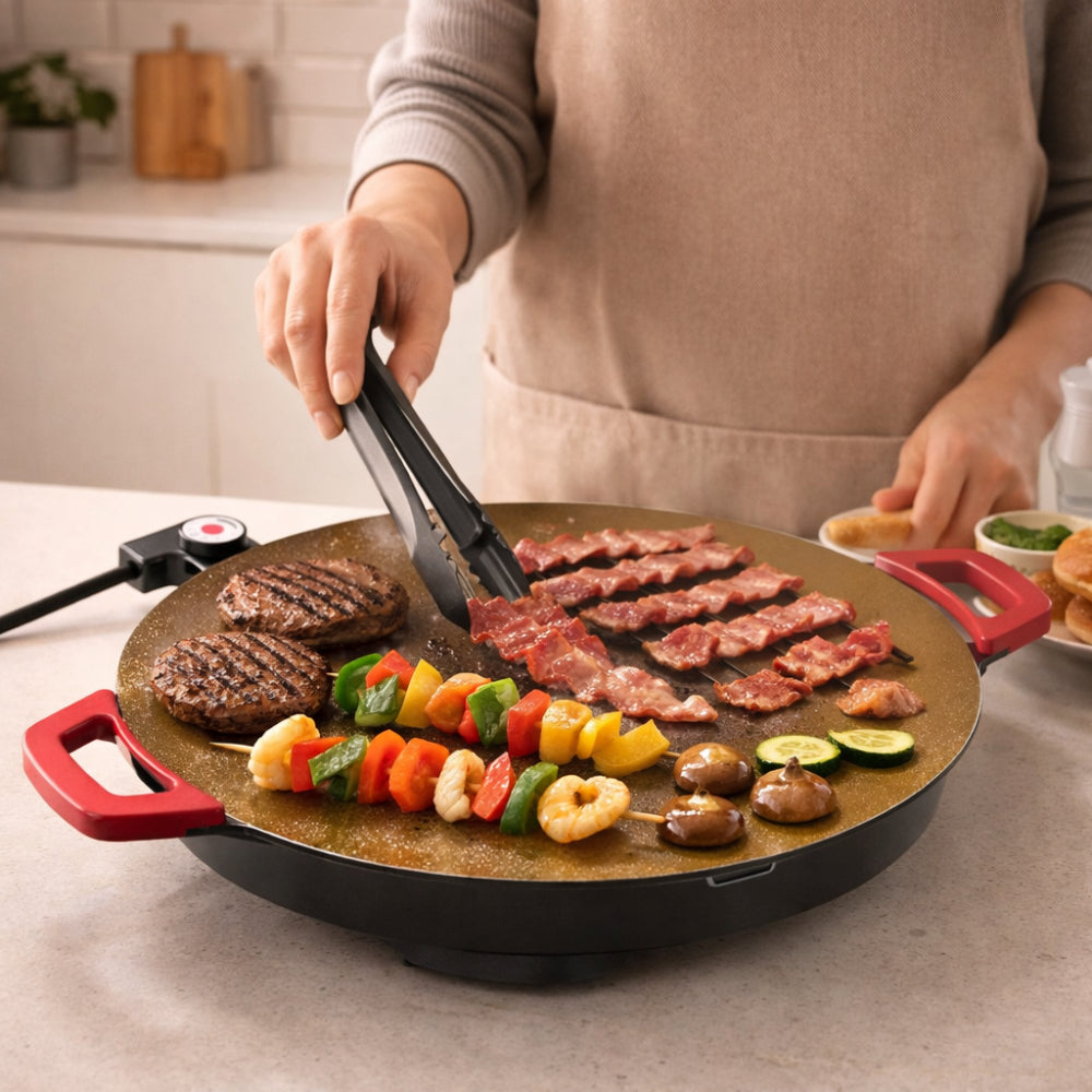 Smokeless Indoor Cast Iron Grill Pan For Searing And Grilling | Temsk