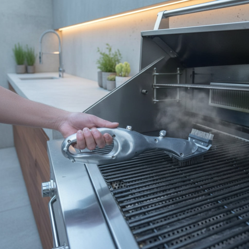 BBQ-Grillbürste mit Dampfreiniger und Stahlborsten | Temsk