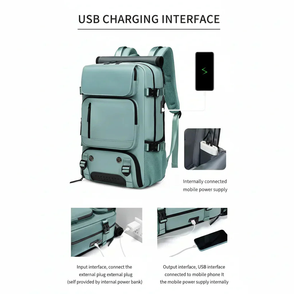 Voyager Max Large Waterproof Travel Backpack With USB Port | Temsk