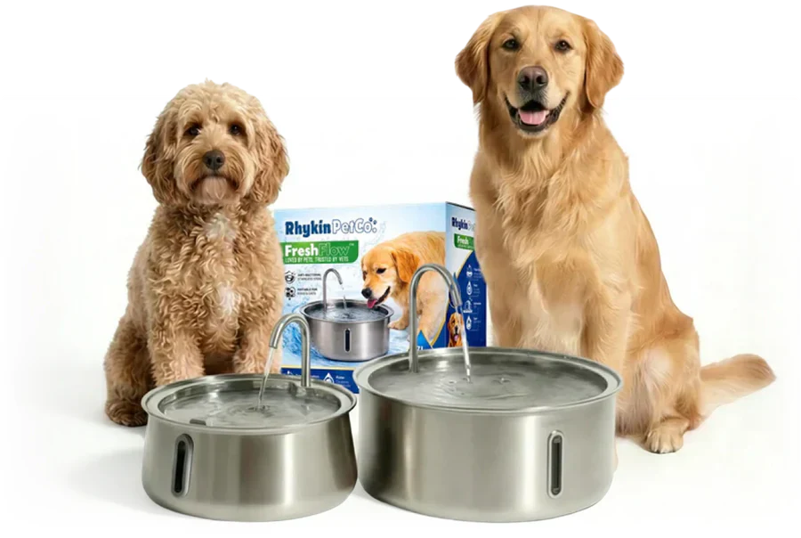 Temsk Stainless Steel Dog Water Fountain With Multi-Stage Filter