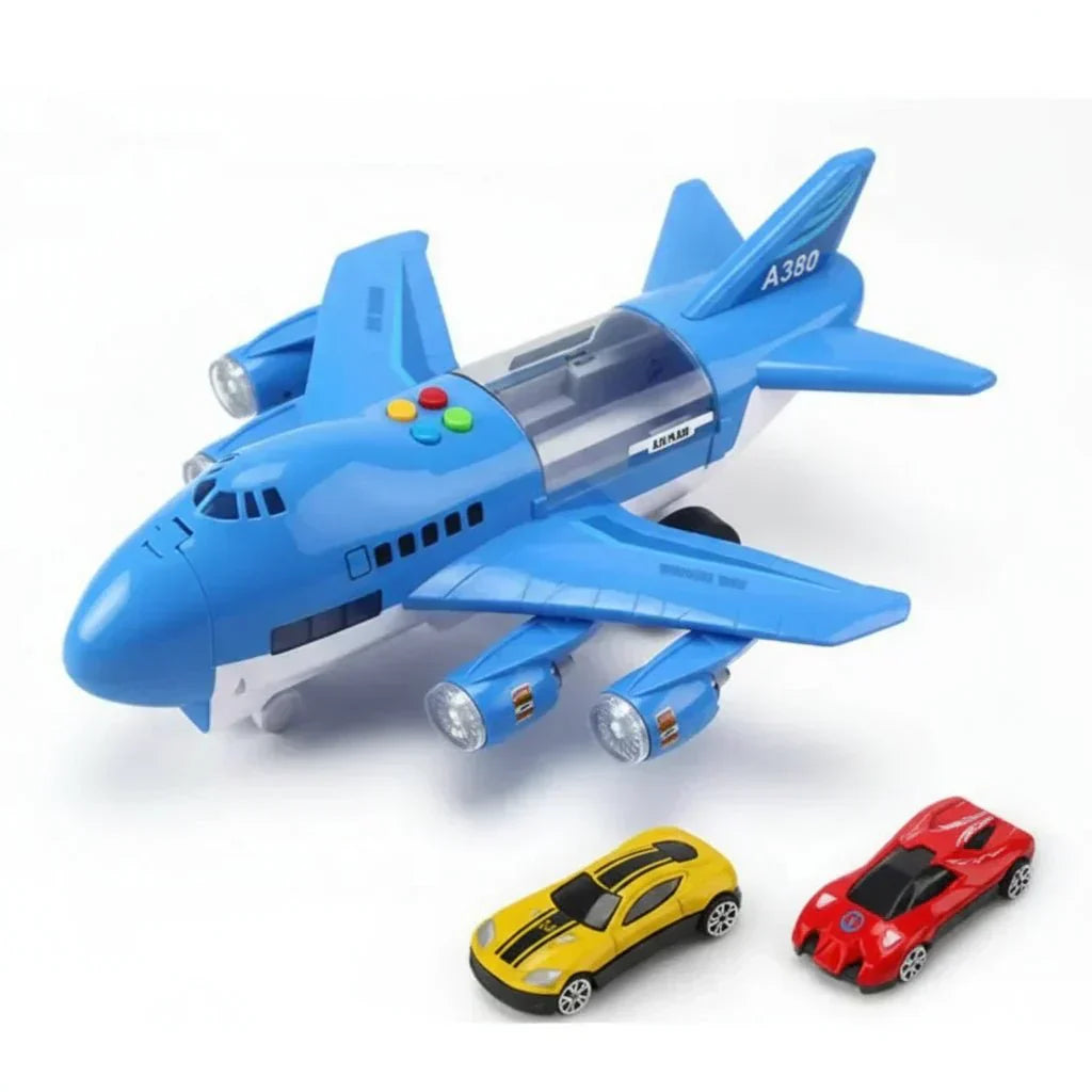 AeroSprint Inertial Plane Toy With Music, Lights, And Mini Cars For Kids | Temsk