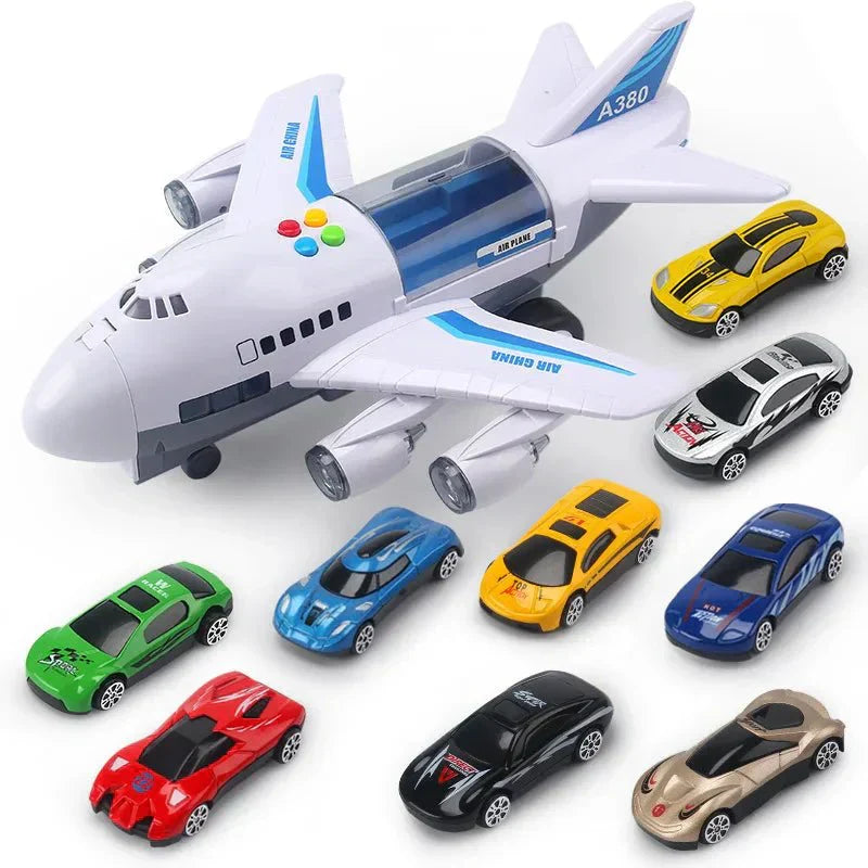 AeroSprint Inertial Plane Toy With Music, Lights, And Mini Cars For Kids | Temsk