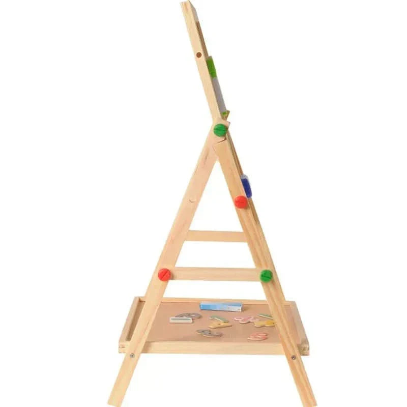 CreativeEase Magnetic Whiteboard And Chalkboard For Kids With Adjustable Wood Frame | Temsk