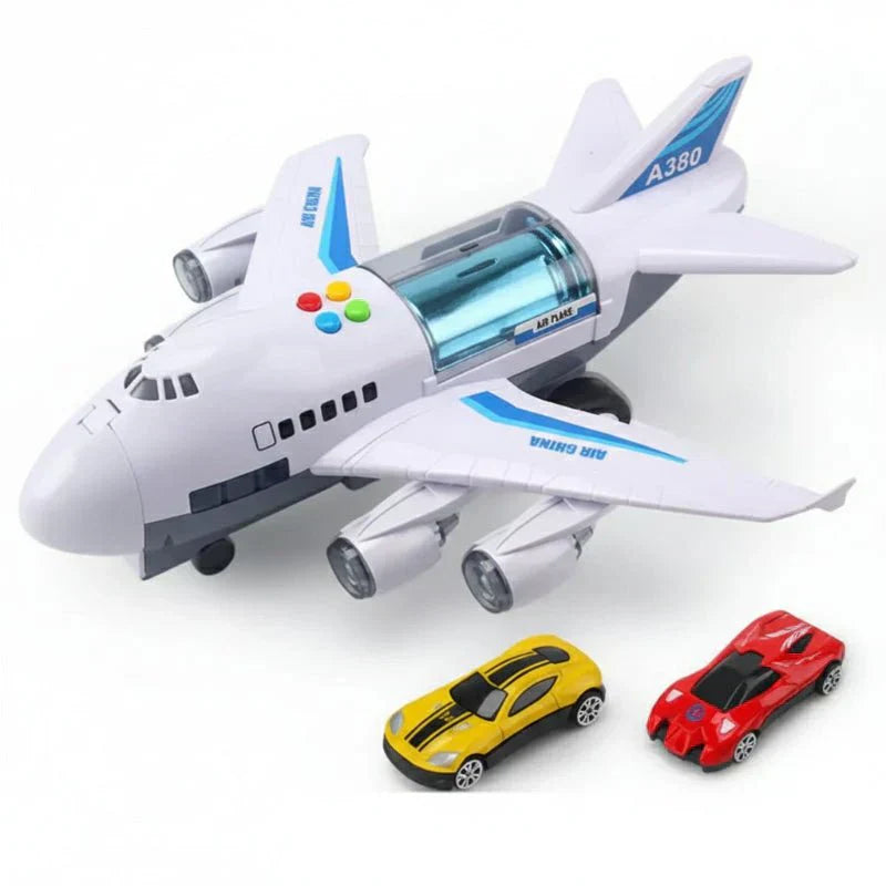 AeroSprint Inertial Plane Toy With Music, Lights, And Mini Cars For Kids | Temsk