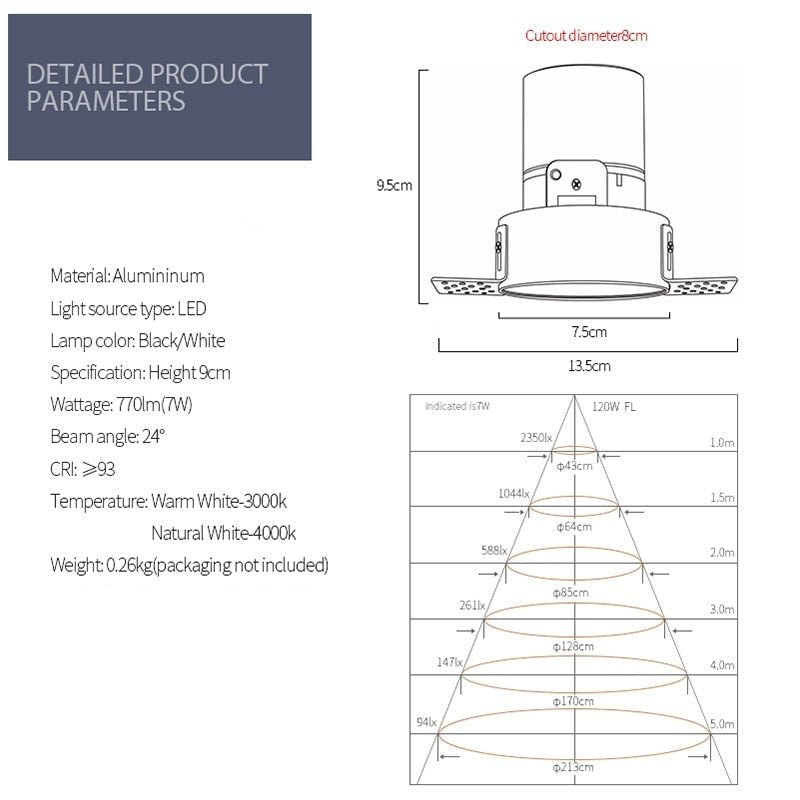 Ceiling Recessed Spotlights With Frameless Minimalist Design | Temsk