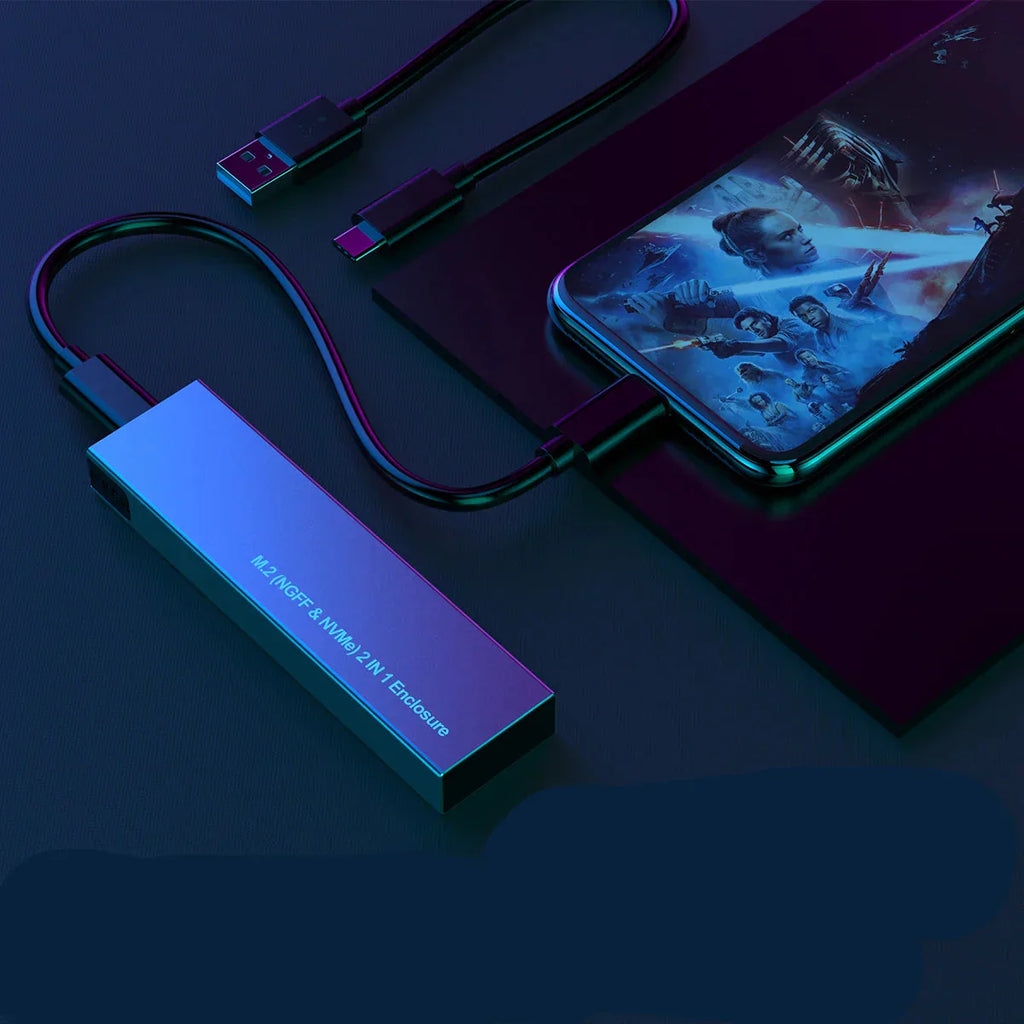 USB C NVMe And SATA SSD Enclosure For Portable Drive | Temsk