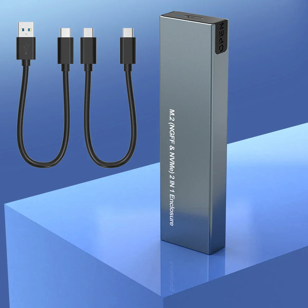 USB C NVMe And SATA SSD Enclosure For Portable Drive | Temsk