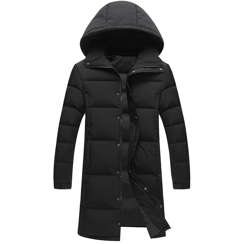 Ardent Black Long Coat For Men With Stand Up Collar And Fur | Temsk