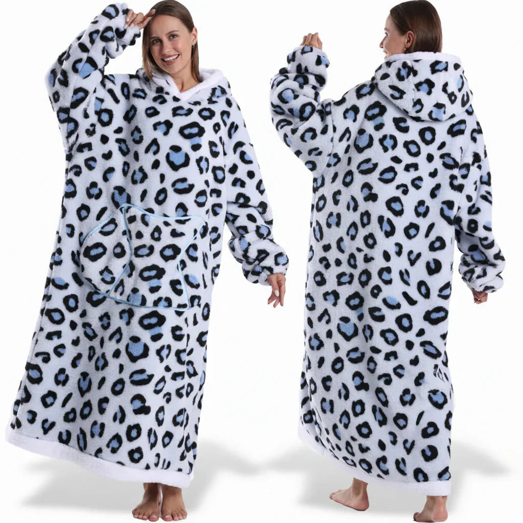 Übergroßer Sherpa-Decken-Hoodie mit Halloween-Motiv | Temsk