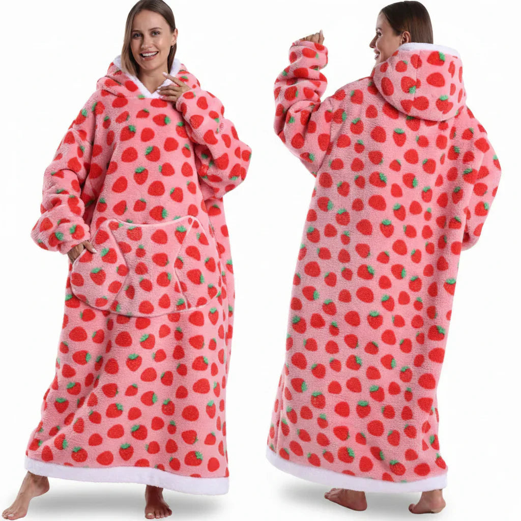 Übergroßer Sherpa-Decken-Hoodie mit Halloween-Motiv | Temsk