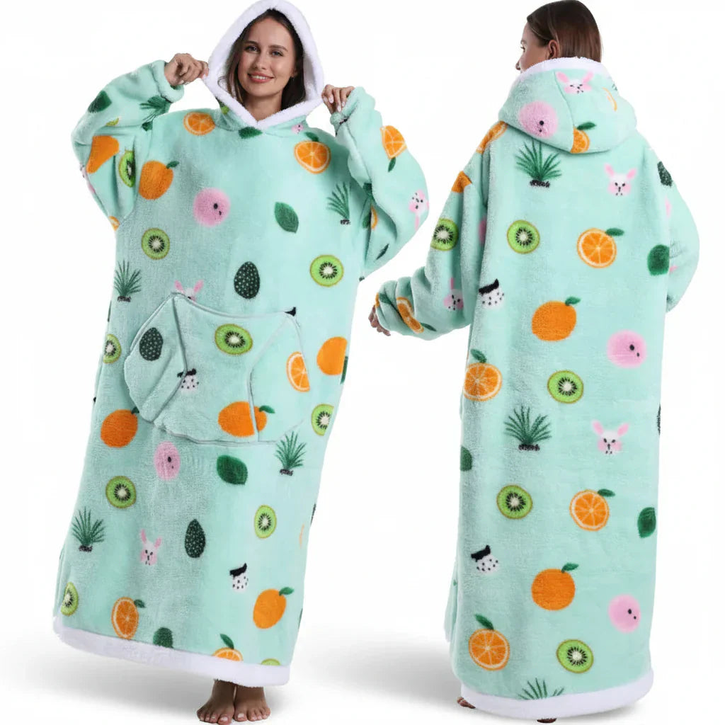 Übergroßer Sherpa-Decken-Hoodie mit Halloween-Motiv | Temsk