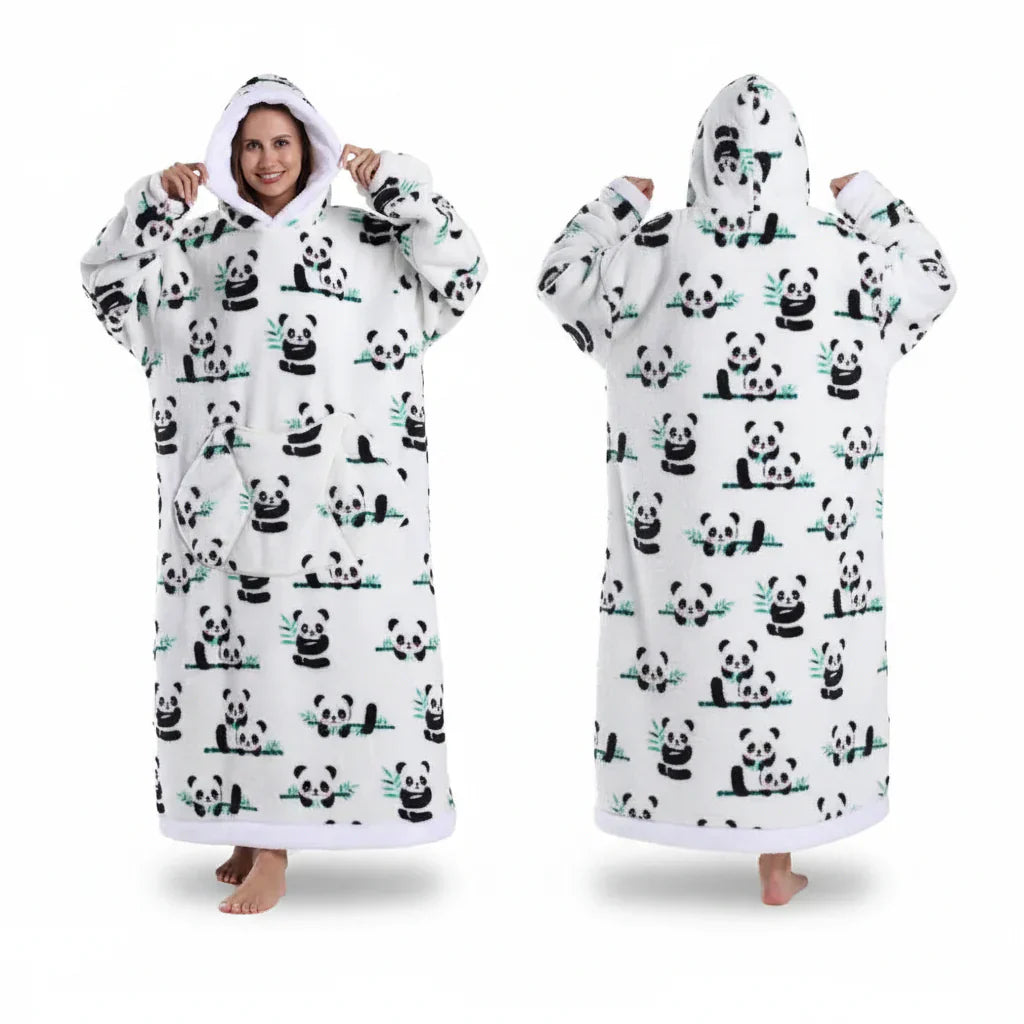 Übergroßer Sherpa-Decken-Hoodie mit Halloween-Motiv | Temsk