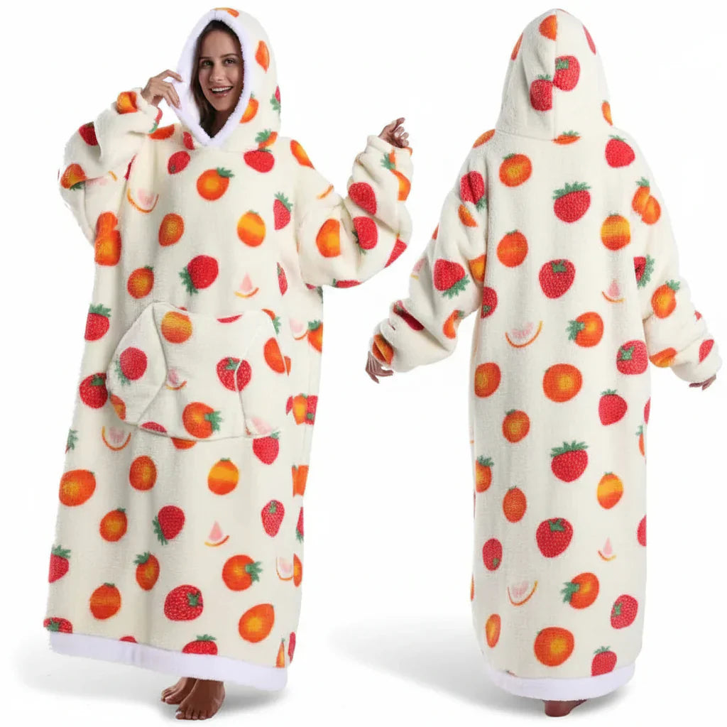 Übergroßer Sherpa-Decken-Hoodie mit Halloween-Motiv | Temsk