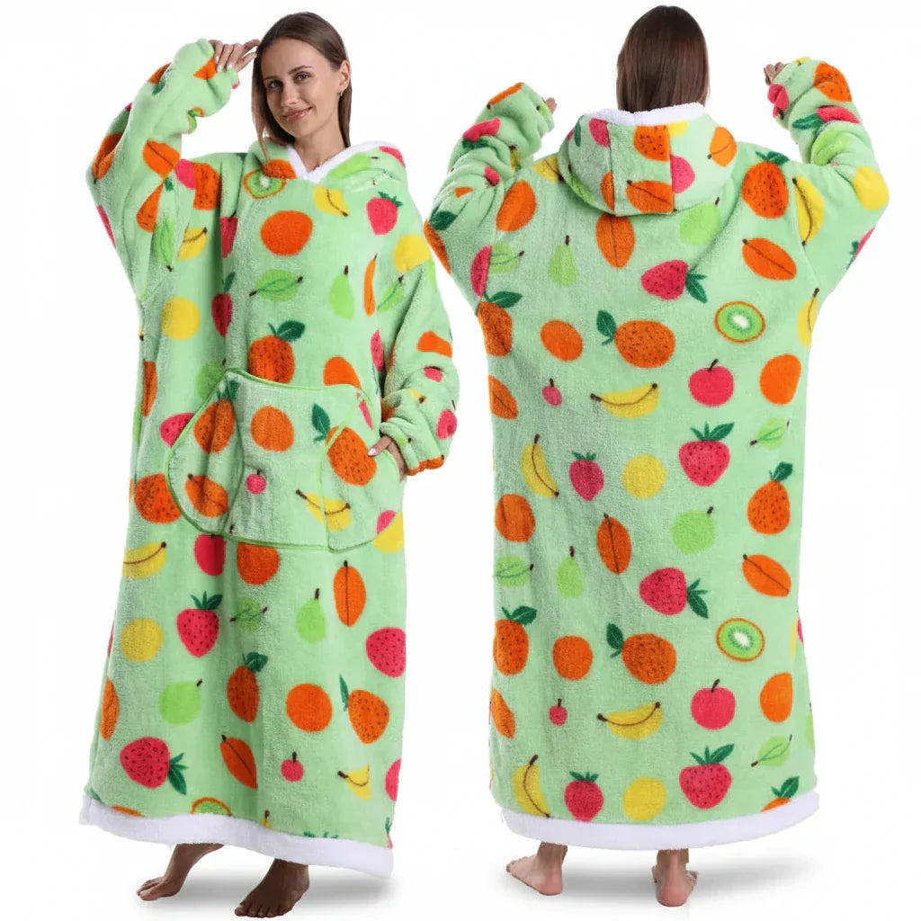 Übergroßer Sherpa-Decken-Hoodie mit Halloween-Motiv | Temsk