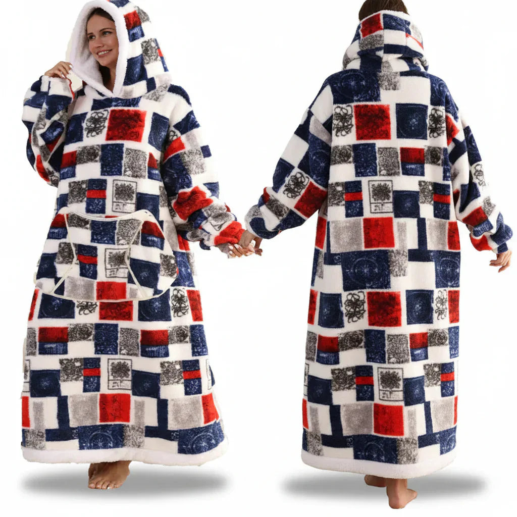 Übergroßer Sherpa-Decken-Hoodie mit Halloween-Motiv | Temsk