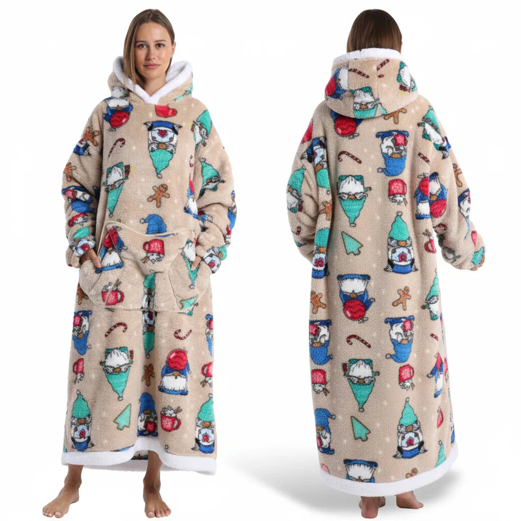 Übergroßer Sherpa-Decken-Hoodie mit Halloween-Motiv | Temsk