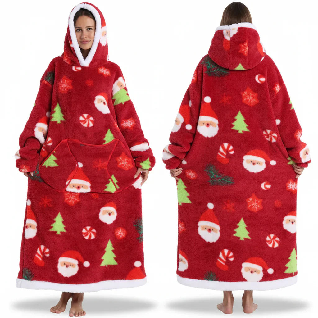 Übergroßer Sherpa-Decken-Hoodie mit Halloween-Motiv | Temsk