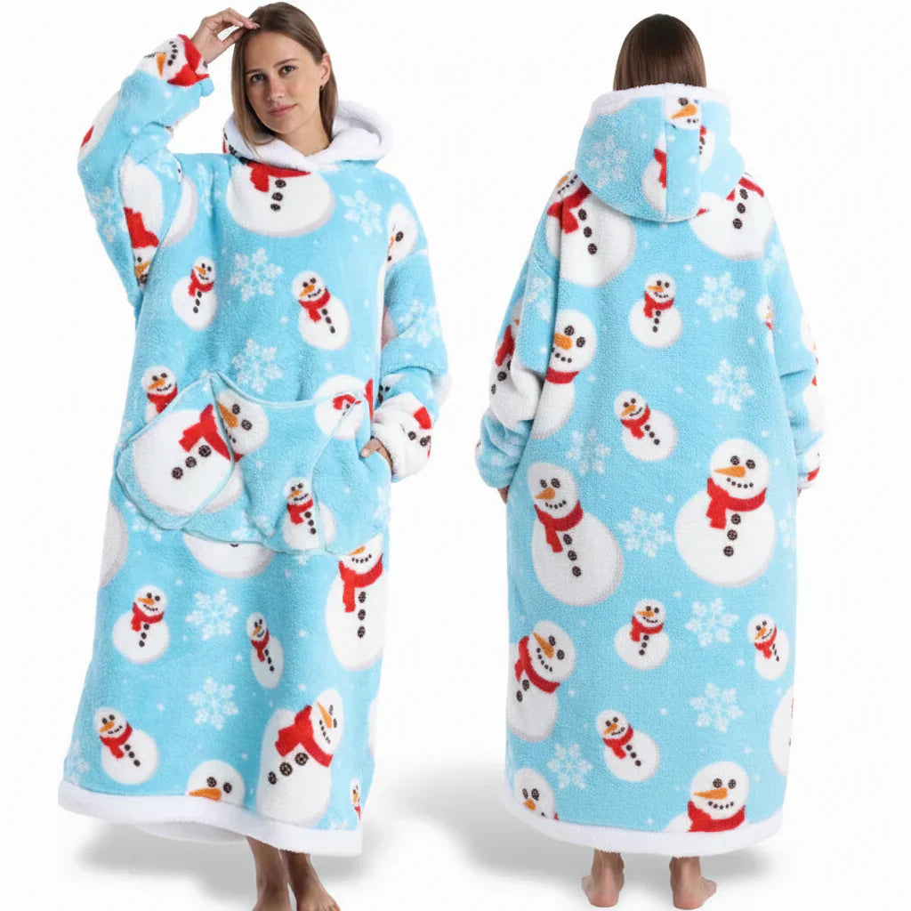 Übergroßer Sherpa-Decken-Hoodie mit Halloween-Motiv | Temsk