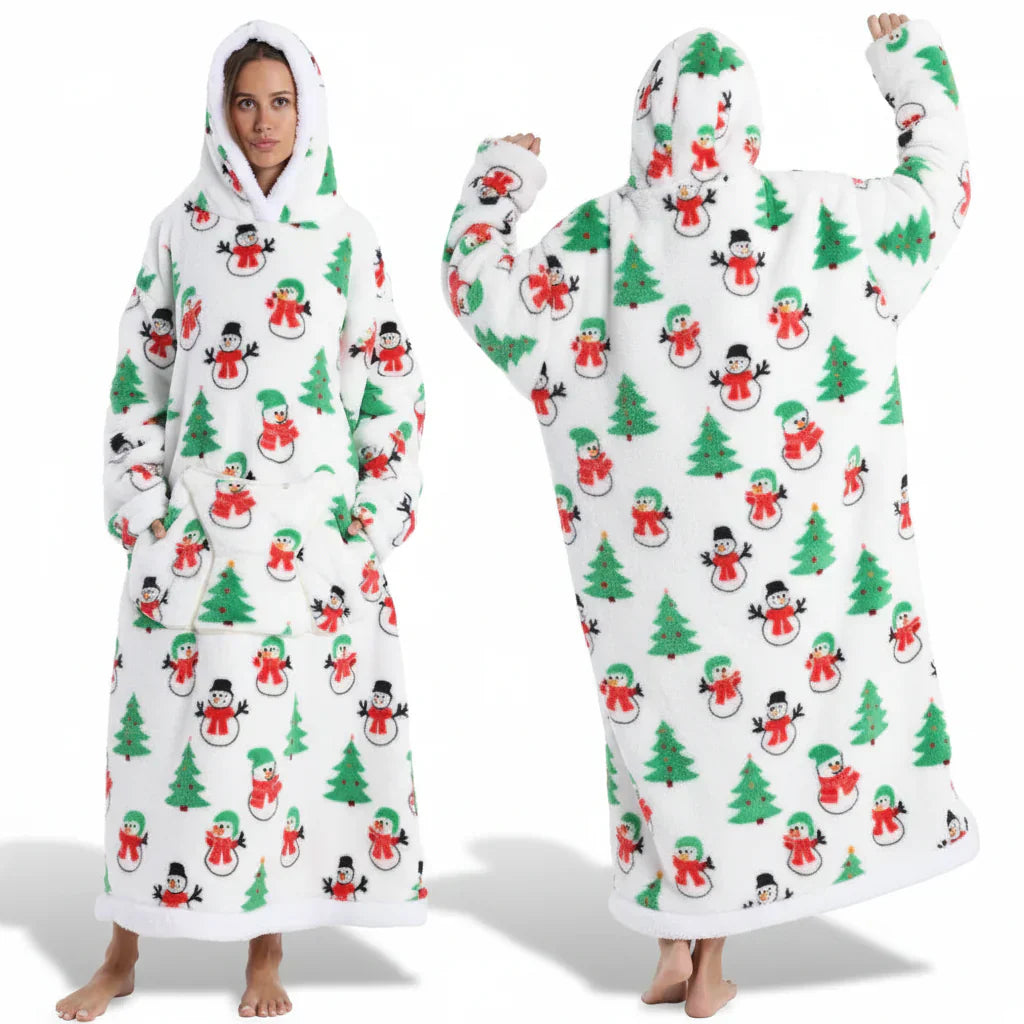 Übergroßer Sherpa-Decken-Hoodie mit Halloween-Motiv | Temsk