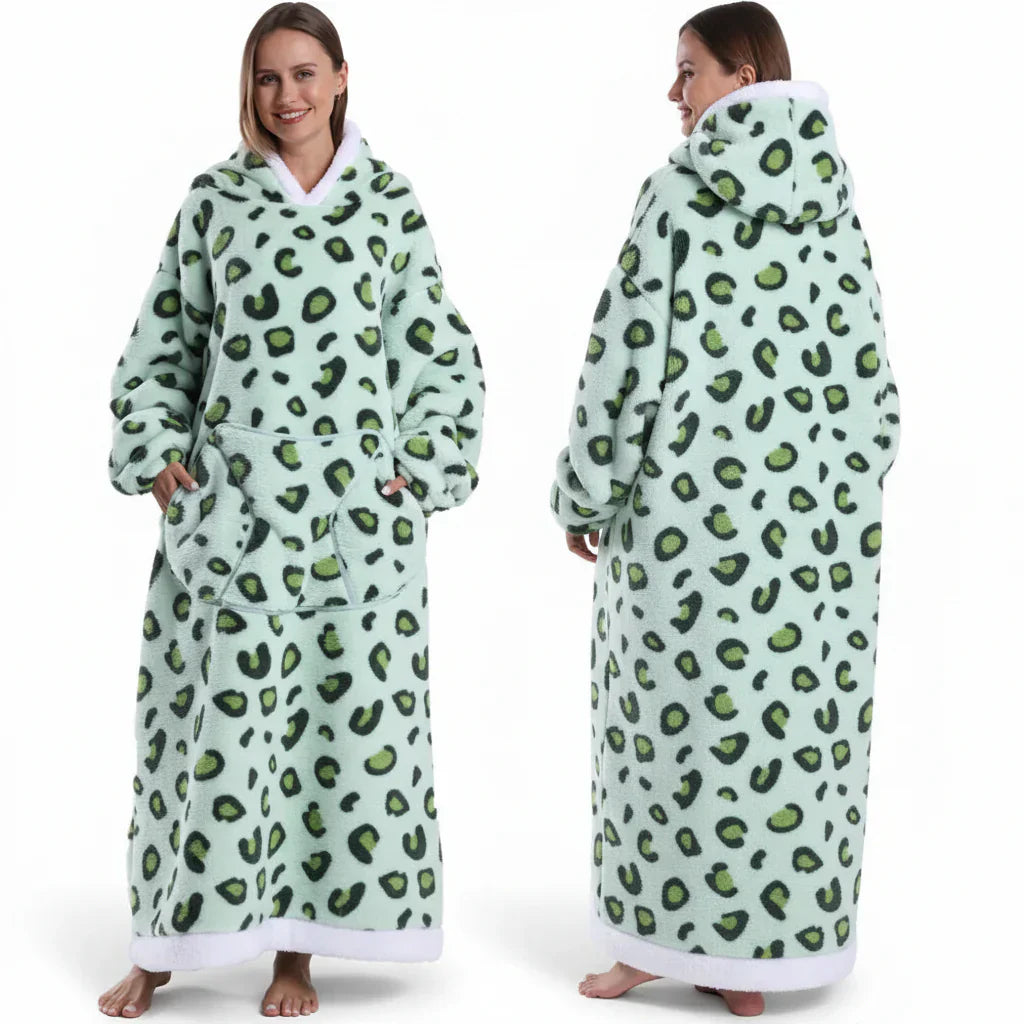 Übergroßer Sherpa-Decken-Hoodie mit Halloween-Motiv | Temsk
