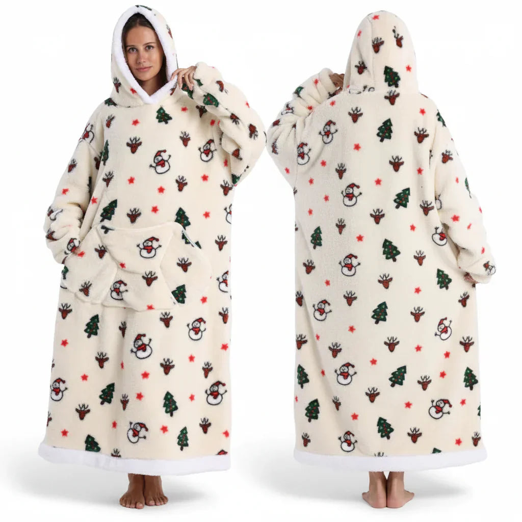 Übergroßer Sherpa-Decken-Hoodie mit Halloween-Motiv | Temsk