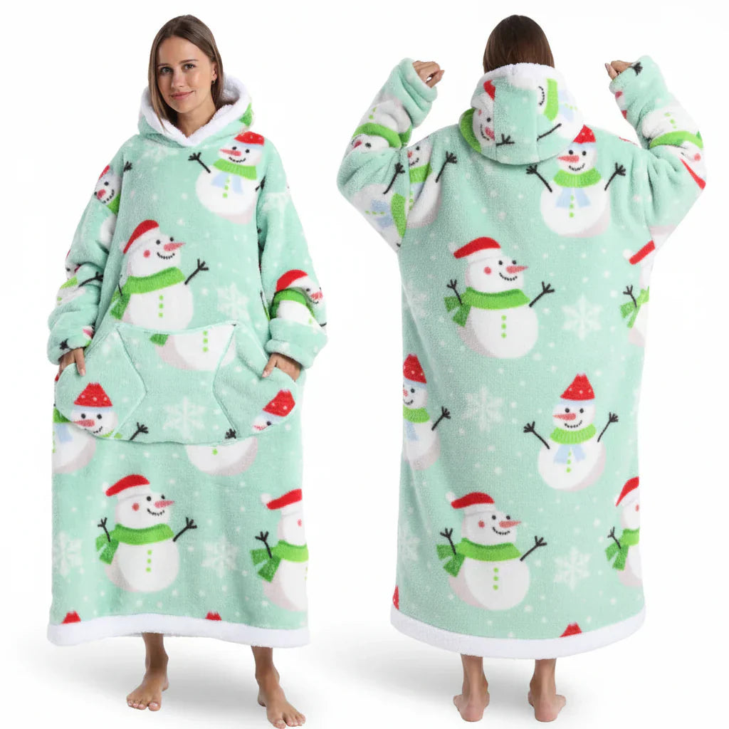 Übergroßer Sherpa-Decken-Hoodie mit Halloween-Motiv | Temsk