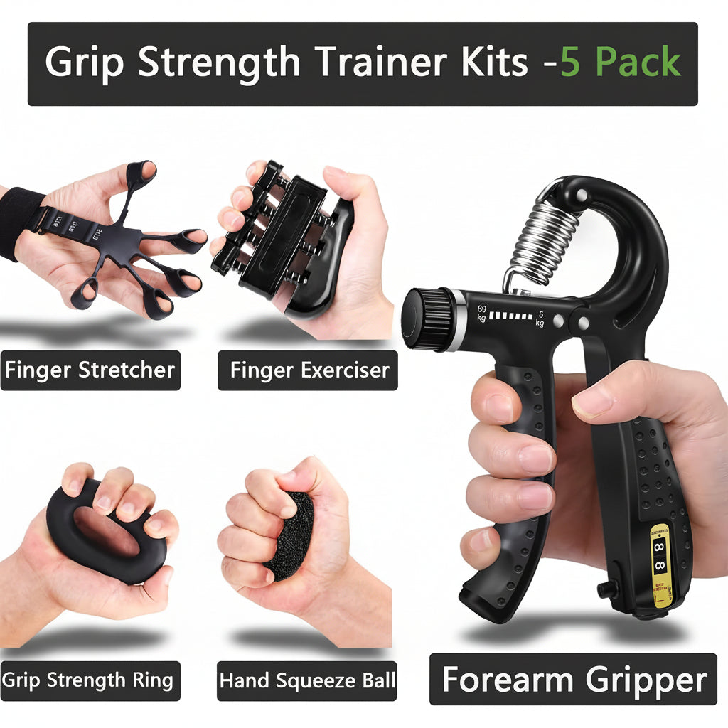 Adjustable Hand Gripper For Forearm Strength Training Metal Workout Set | Temsk