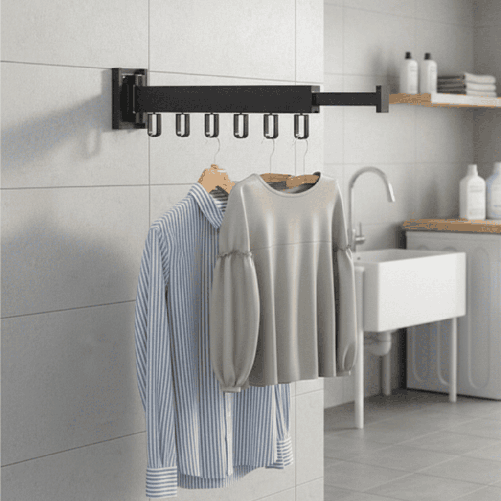 FlexDry Wall Dryer With Retractable Frame And Foldable Clothes Hanger | Temsk