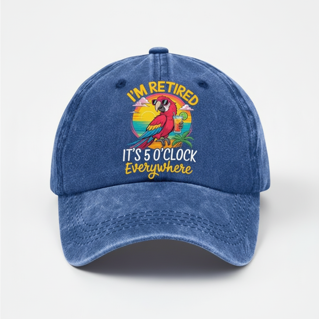 Washed Adjustable Baseball Cap With Casual Embroidered Details | Temsk