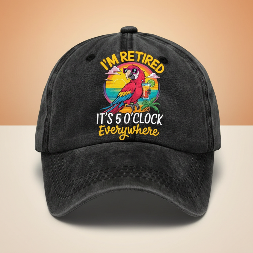 Washed Adjustable Baseball Cap With Casual Embroidered Details | Temsk