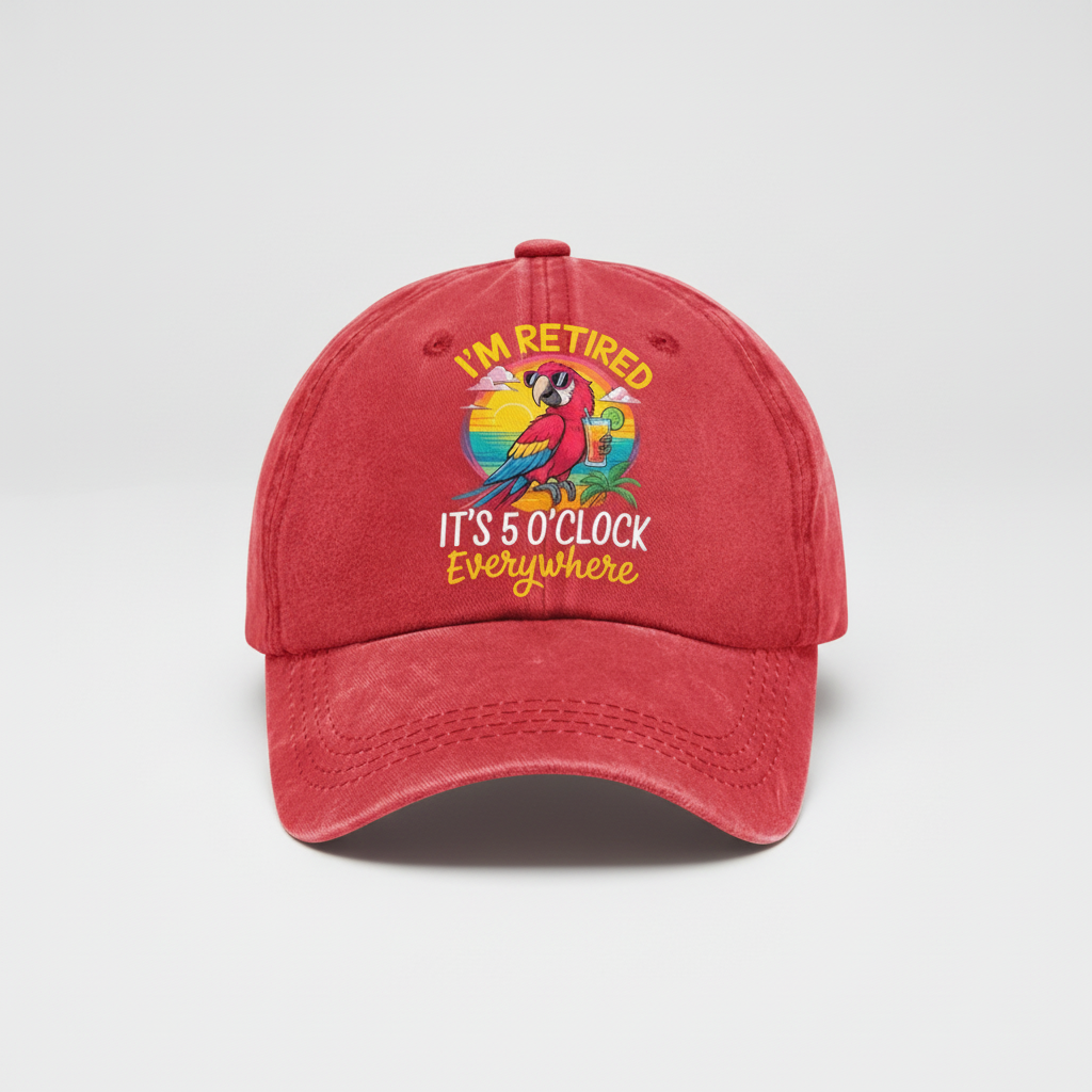 Washed Adjustable Baseball Cap With Casual Embroidered Details | Temsk