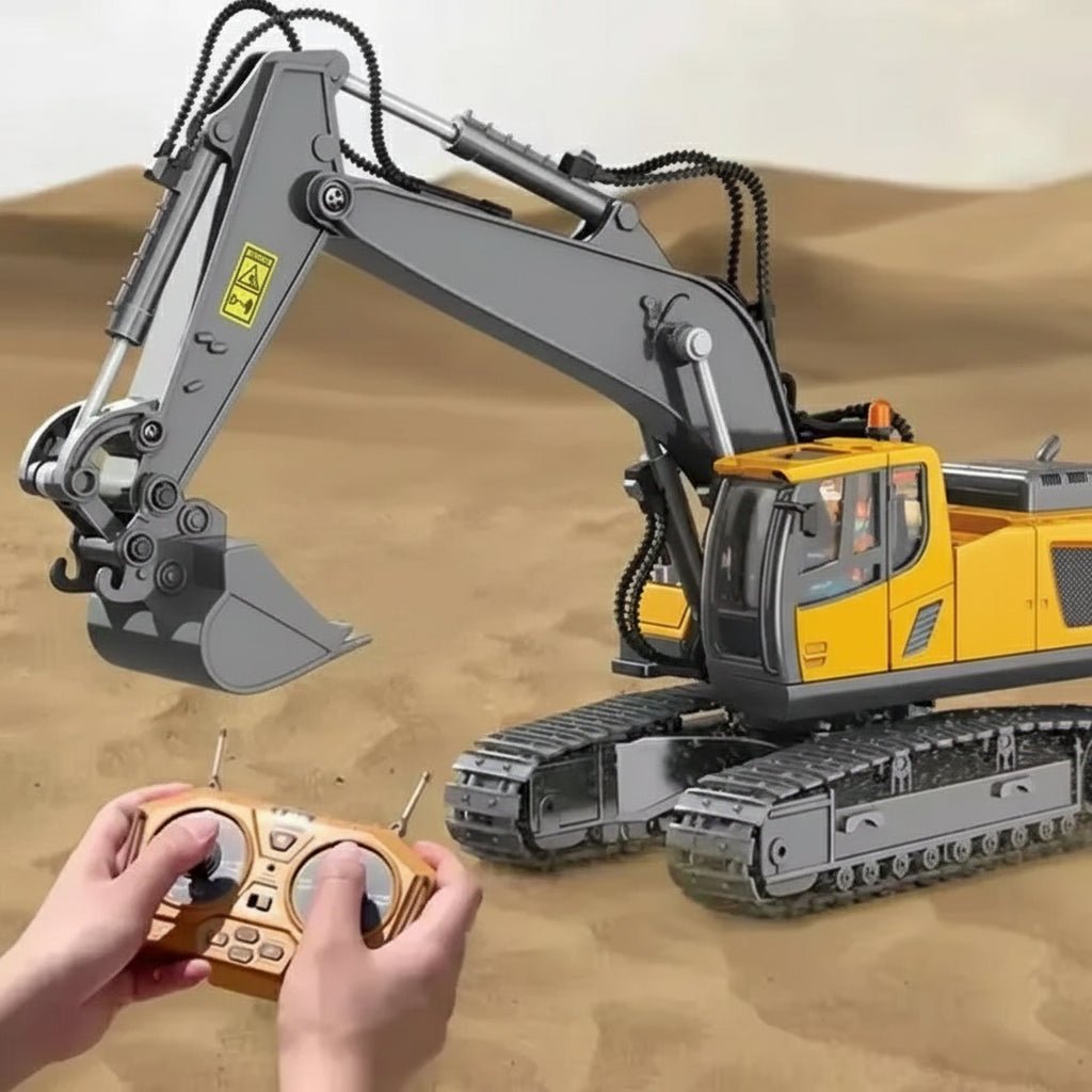 MightyBuild Robust RC Bulldozer and Excavator for Kids | Temsk