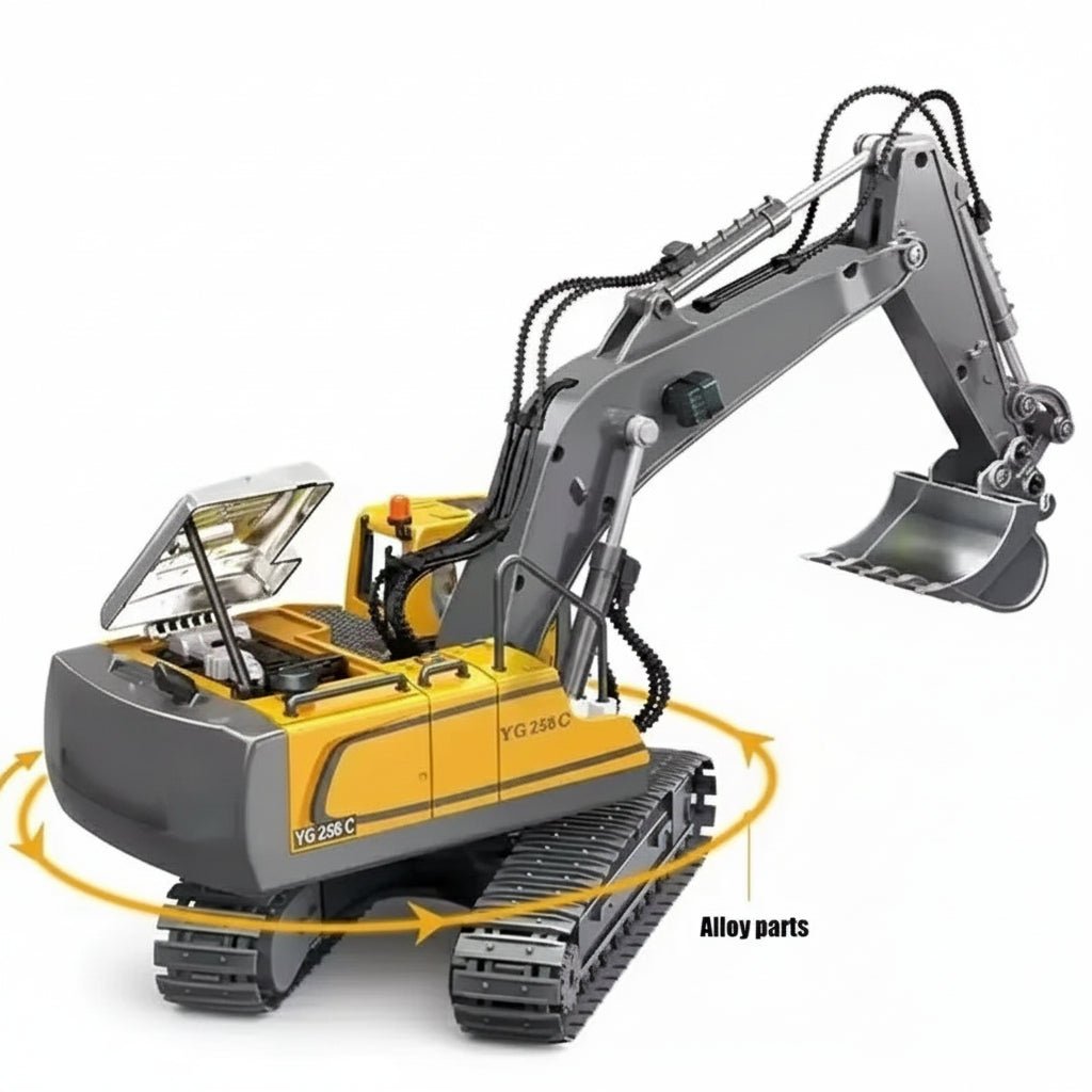 MightyBuild Robust RC Bulldozer and Excavator for Kids | Temsk
