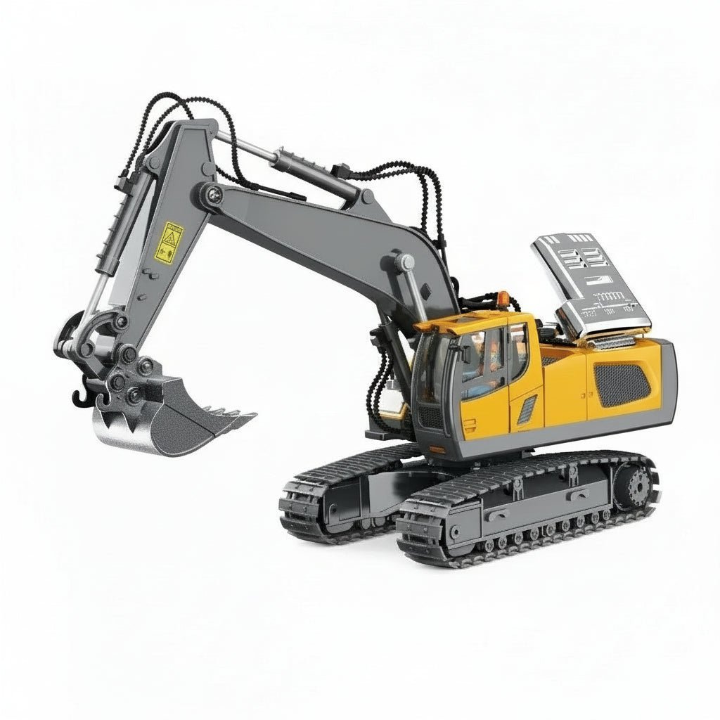 MightyBuild Robust RC Bulldozer and Excavator for Kids | Temsk
