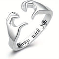 Adjustable Hug Ring With White Gold Finish And Zinc Alloy | Temsk