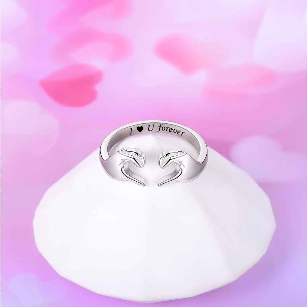 Adjustable Hug Ring With White Gold Finish And Zinc Alloy | Temsk