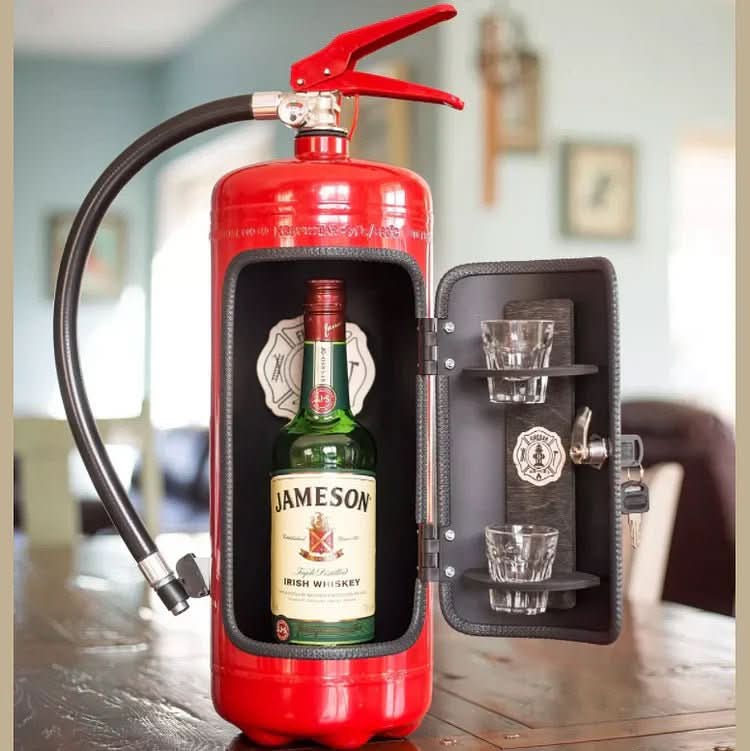 Covert Ember Bar Minibar In Fire Extinguisher Design For Stylish Storage | Temsk