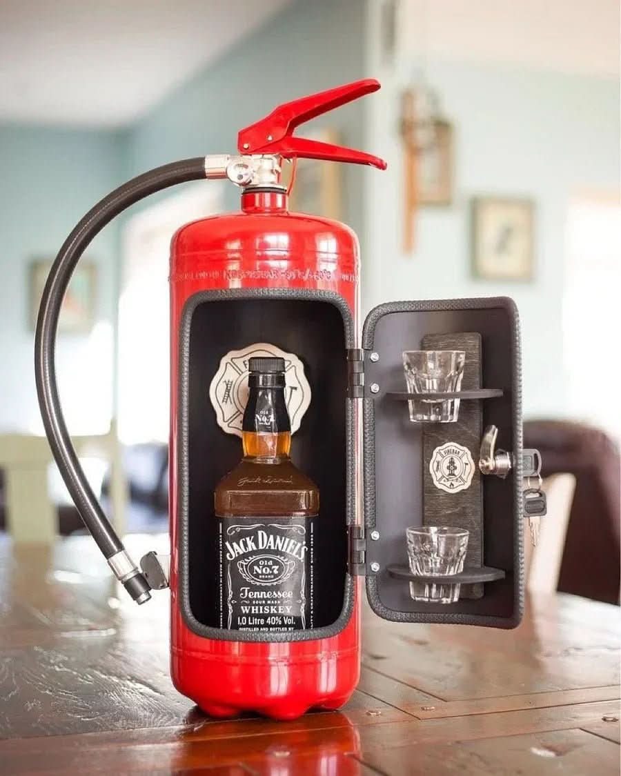 Covert Ember Bar Minibar In Fire Extinguisher Design For Stylish Storage | Temsk