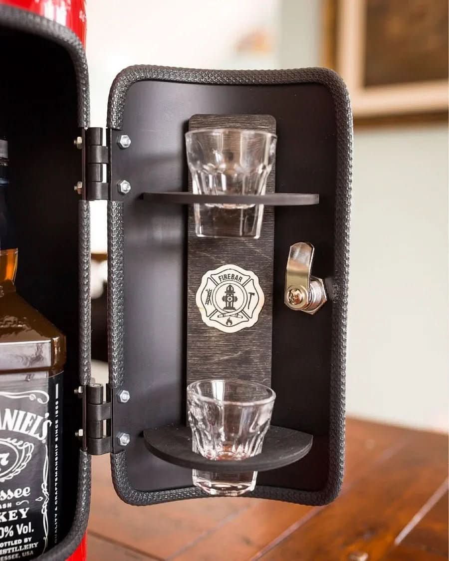 Covert Ember Bar Minibar In Fire Extinguisher Design For Stylish Storage | Temsk