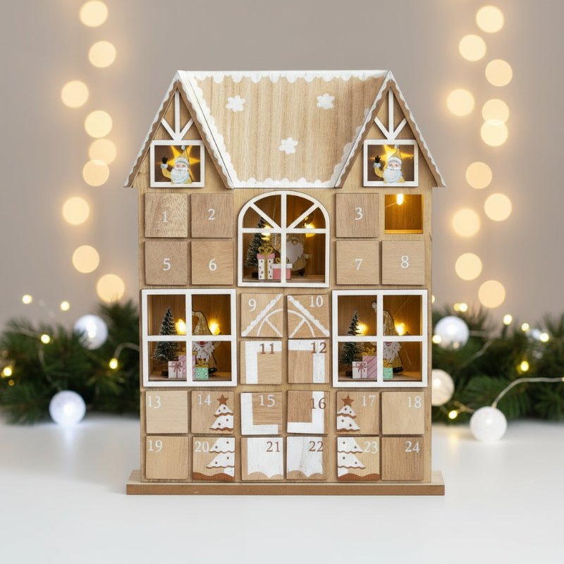 HearthGlow Illuminated Wooden Advent Calendar for Festive Home Decor | Temsk