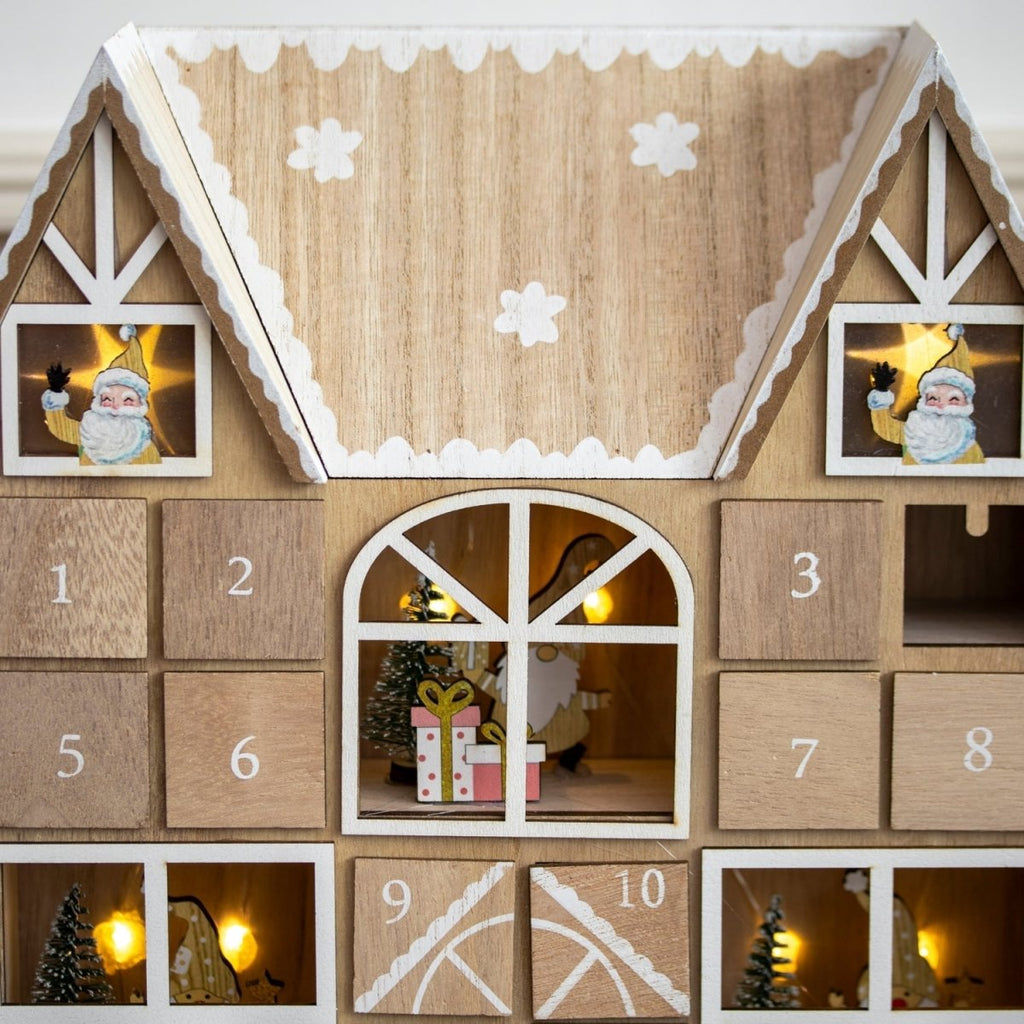 HearthGlow Illuminated Wooden Advent Calendar for Festive Home Decor | Temsk